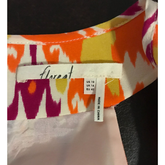 Anthropologie Floreat Kaleidoscope Print Silk Sequin Shift Dress - Size 10 - Picture 6 of 12